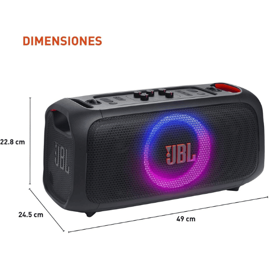 JBL PartyBox On-The-Go Essential - Portable Party Speaker with Built-in Lights and Wireless mic