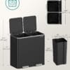 SONGMICS Dual Rubbish Bin, Metal Recycling Bin with 15 Rubbish Bags