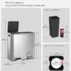 SONGMICS Trash Can, 2 x 8 Gallon (2 x 30 L) Garbage Can for Kitchen with 15 Trash Bags