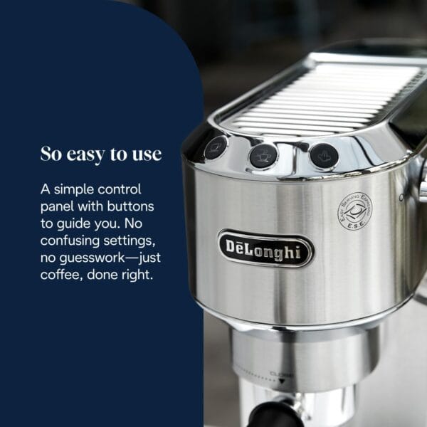 De'Longhi Dedica Style - Manual Espresso Machine Manual Milk Frother Metal [Energy Class B]