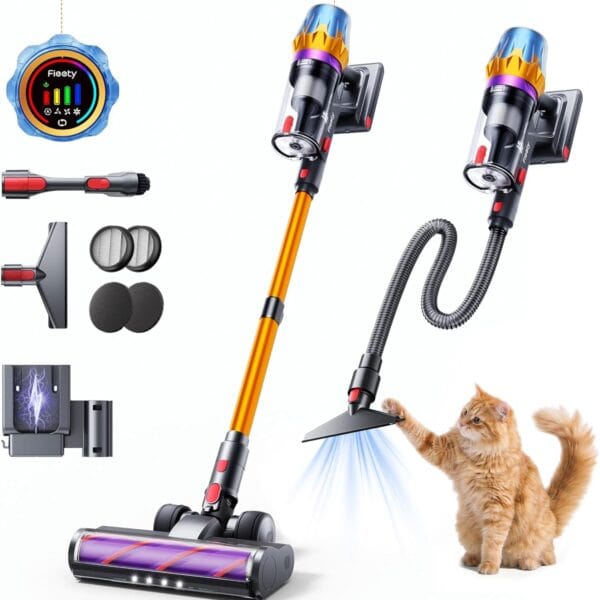 80Mins Cordless Vacuum Cleaner, 650W 55Kpa Stick Vacuum Cleaner for Home