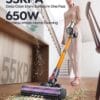 80Mins Cordless Vacuum Cleaner, 650W 55Kpa Stick Vacuum Cleaner for Home