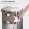 EKO Hudson Matte Stainless 50 Liter/13.2 Gallon Step Trash Can with Rear Trash Bag Storage Compartment