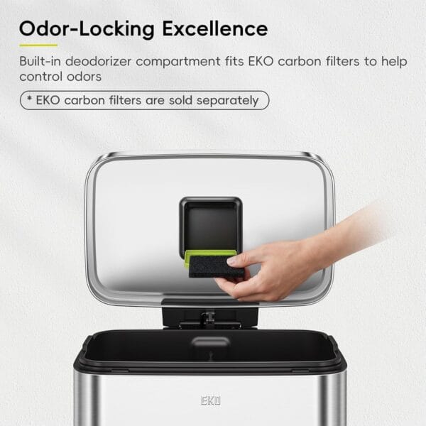 81drgVxbW4L._SL1500_ EKO Madison Brushed Stainless 50 Liter/13.2 Gallon Step Trash Can with Inner Liner