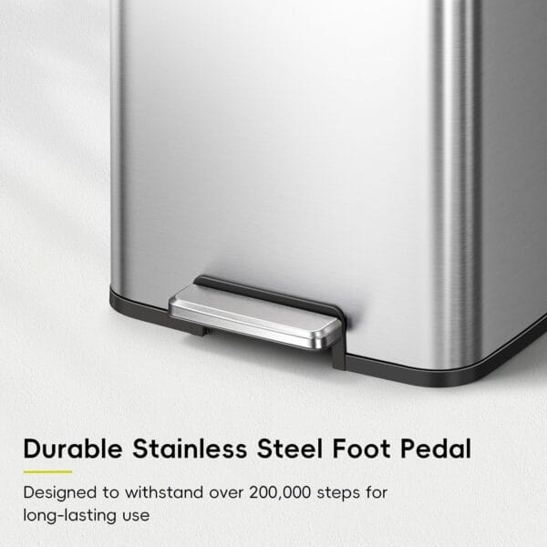 81rifjn3c6L._SL1500_ EKO Madison Brushed Stainless 50 Liter/13.2 Gallon Step Trash Can with Inner Liner
