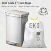 EKO Hudson Matte Stainless 50 Liter/13.2 Gallon Step Trash Can with Rear Trash Bag Storage Compartment